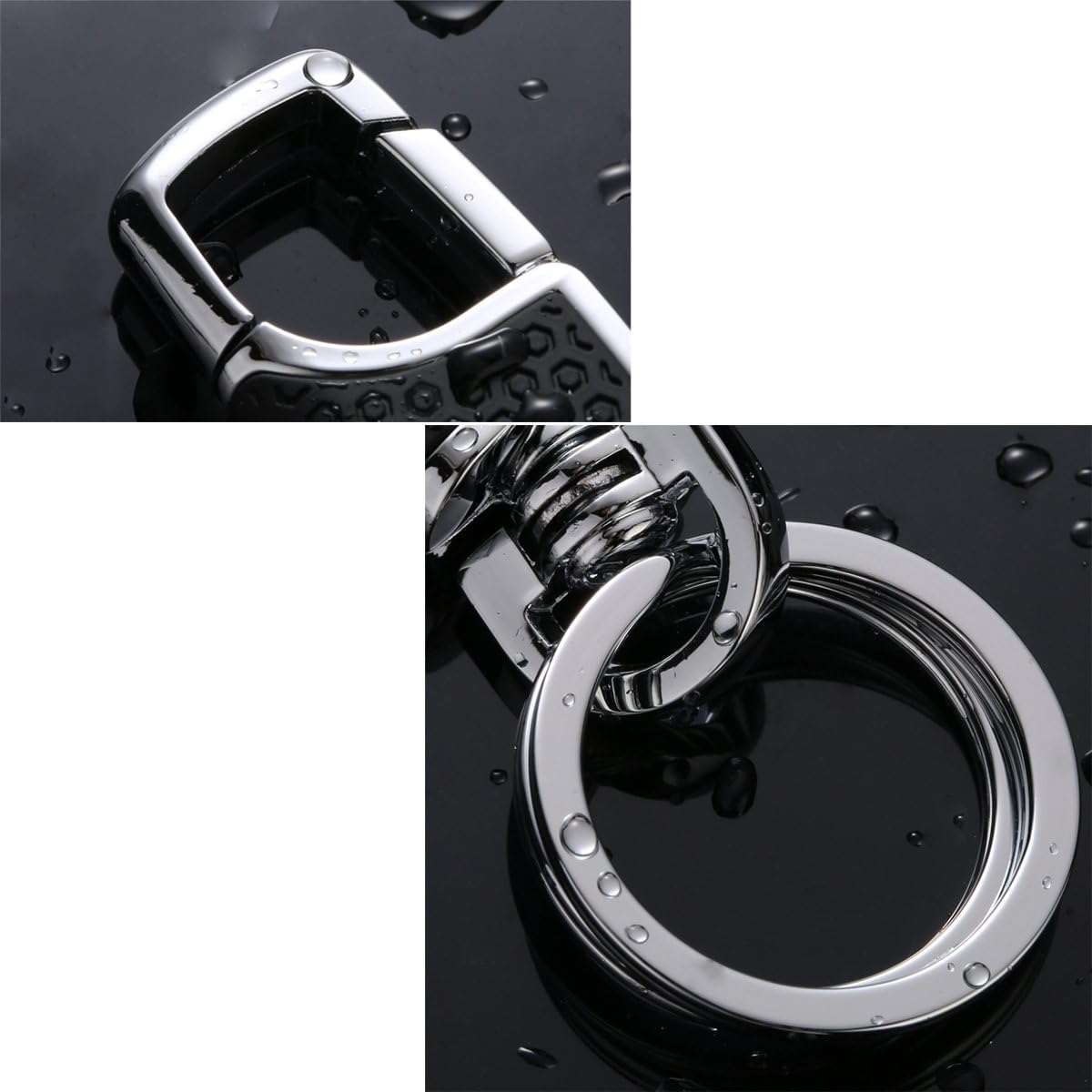 Lancher Key Chain with (2 Extra Key Rings and Gift Box) Heavy Duty Car Keychain for Men and Women - Black : Automotive