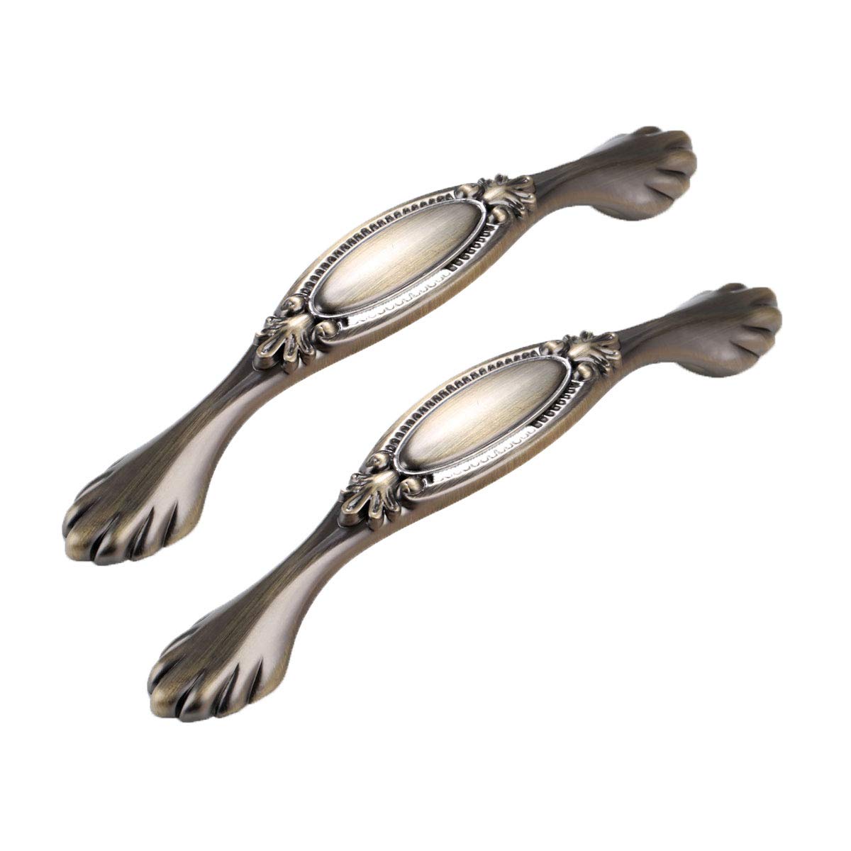 Wushadehans Antique Bronze Antique Brass Cabinet Drawer Handles European Style For Furniture Dresser Closet Wardrobe Hole Distance 96Mm 128Mm 2Pcs(,Hole Distance 128Mm)