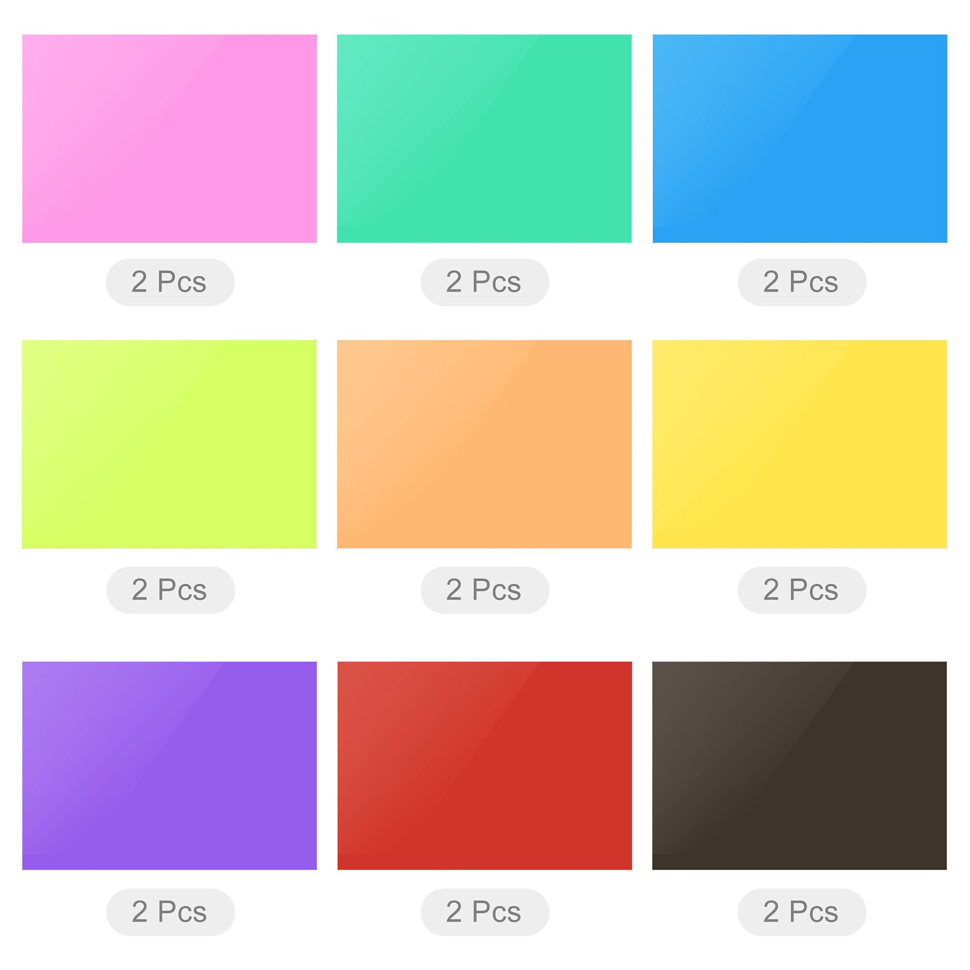 10Pcs Gel Lumière Éclairage Filtre Superposition Transparent Couleur Correction Plastique Pvc Feuilles Red