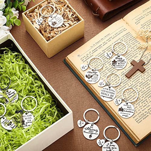 Sinmoe 20 Pieces Christian Keychains For Women Bible Verse Keychain Christian Gift For Women Faith Religious Keychains For Women Men Christian Inspirational Keychains Easter Prayer Christian Keyring #TOP1