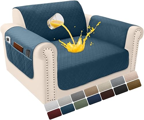 Miniatura 79 de Funda de terciopelo 100 % impermeable para perros, funda de sofá lavable para sofá de 3 plazas, juego de fundas acolchadas y antideslizantes con