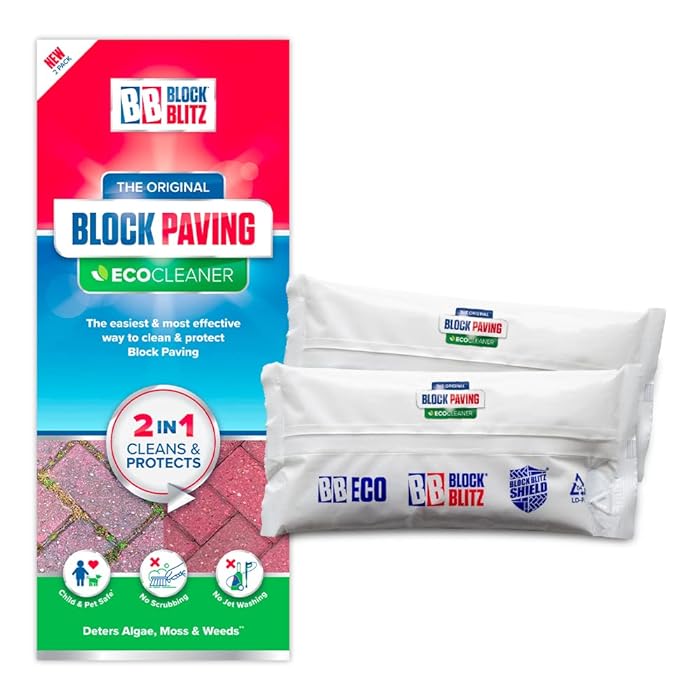 Buy Block Blitz Block Paving Eco Cleaner Treatment 2 x 390g Pouches
