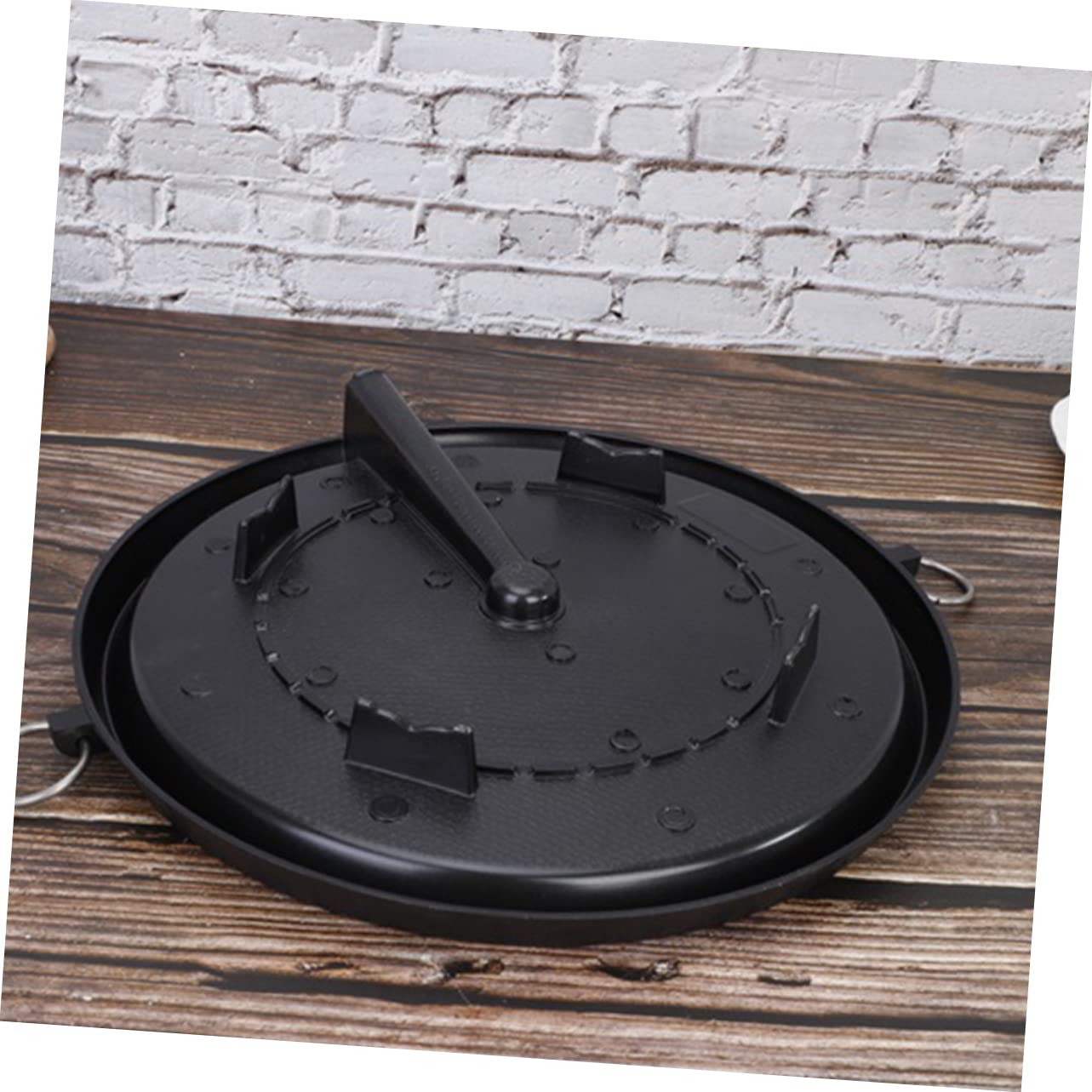 Padella Grill Antiaderente Rotonda in Ferro Nero per Barbecue All'aperto, Facile da Trasportare e Compatta, per Arrostire in Giardino