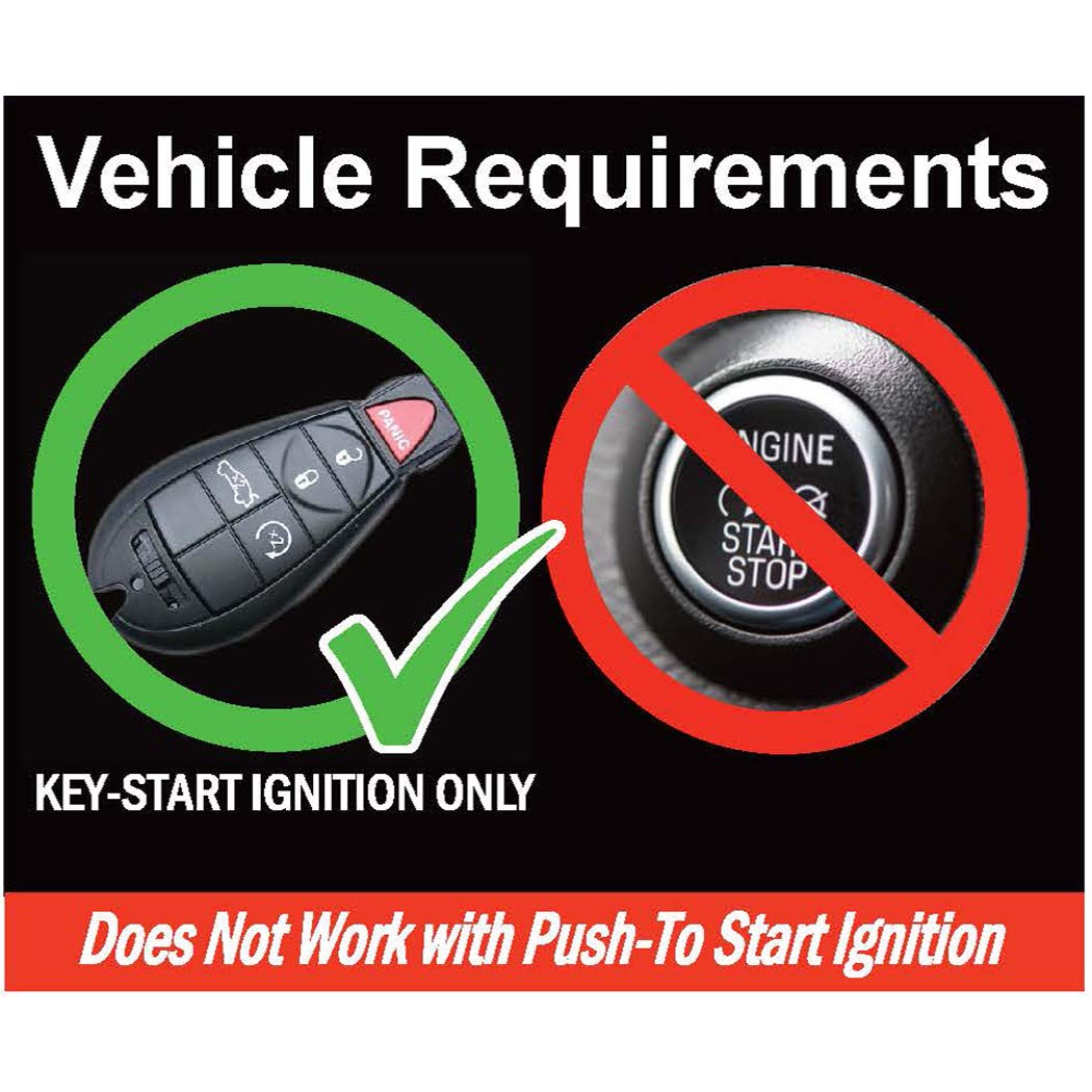 MPC Plug N Play Remote Start with Smartphone Control for 2015-2018 Jeep Cherokee |TIP Key| T-Harness - Smartphone or Factory Key Fob Activated