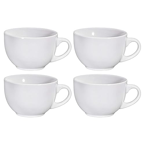 Juego de 4 tazas de cerámica de 24 onzas, multiusos, para sopa, capuccino, café latte, té, cereales, tazón de postre helado