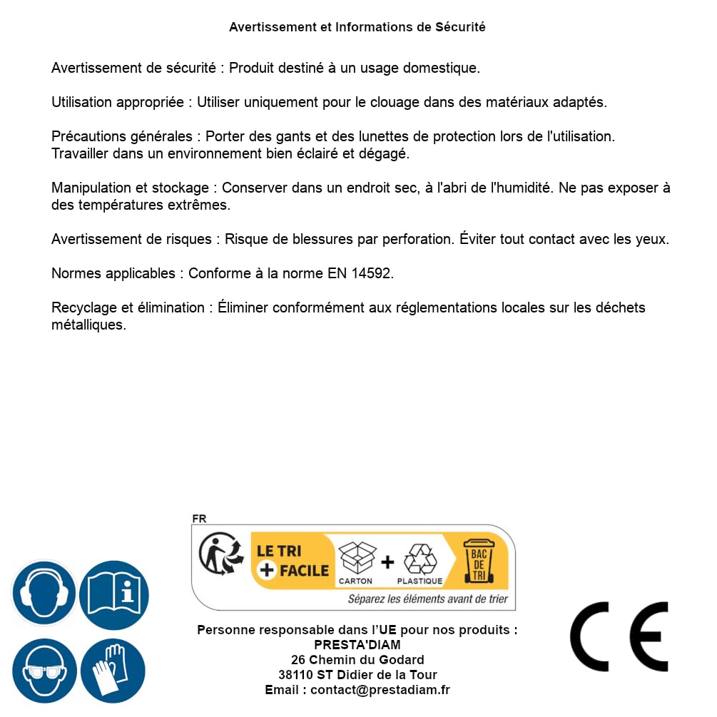 7 800 punti metallici Es-18, zincati, 5,9 x 18 x 0,9 x 1,2 mm, D-Work