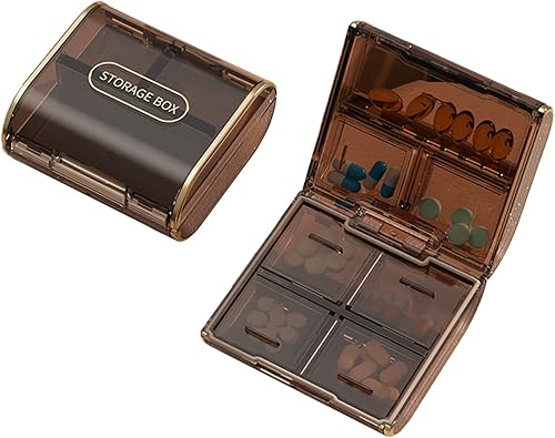 Pastillero pequeño transparente con recordatorio de 7 días de tres comidas al día, dispensador de píldoras portátil, organizador de medicamentos