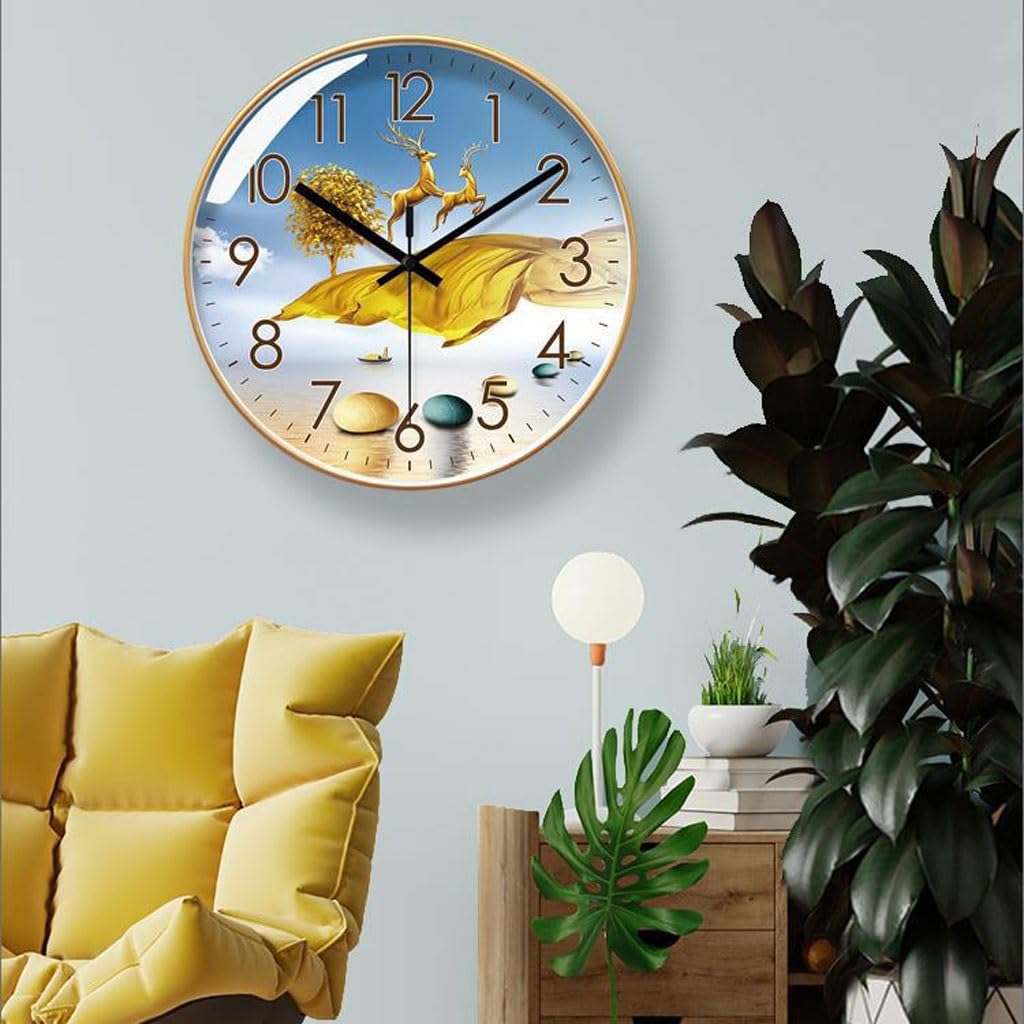 Orologio da parete Orologio da parete al quarzo silenzioso con secondi di spazzata Orologio nordico for la casa, la camera da letto e il soggiorno Reloj De Pared(B)
