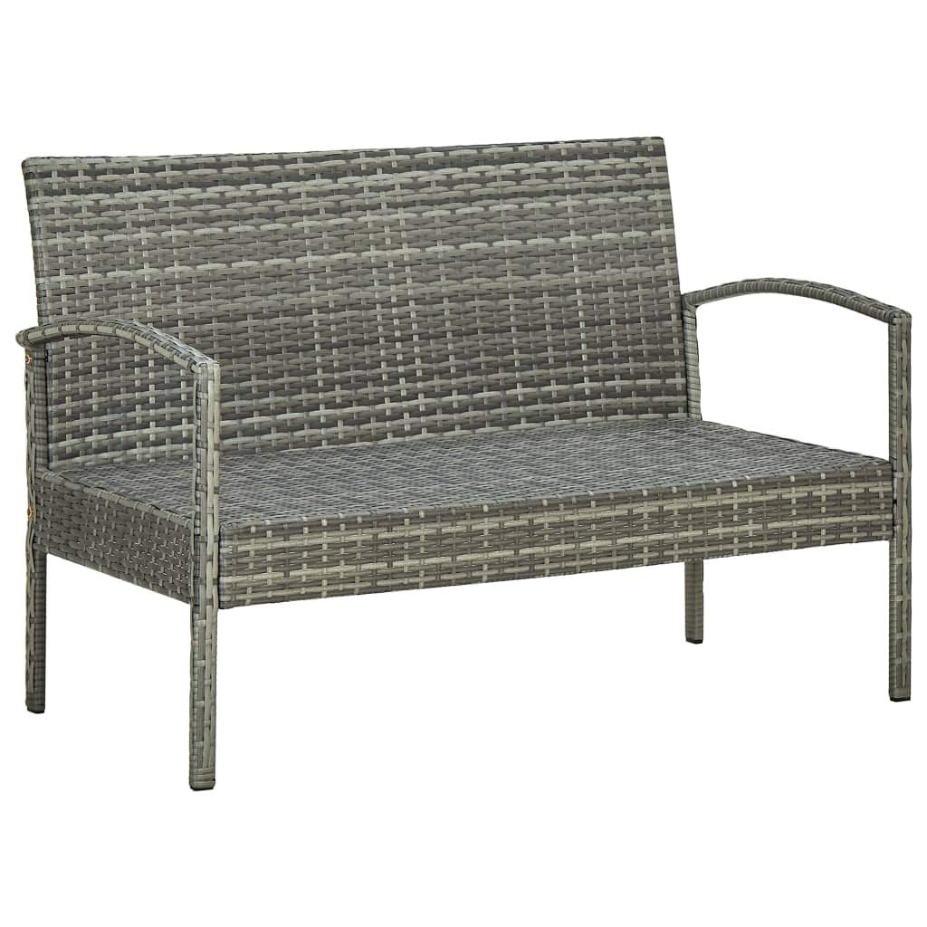 Générique Salon de Jardin 4 pcs avec Coussins résine tressée Gris,Meubles,Mobilier de Jardin,Salons de Jardin,45787