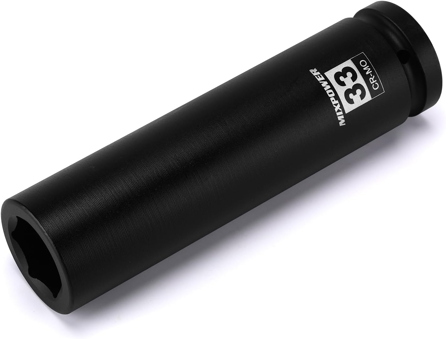MIXPOWER 1" Drive 33mm Extra Deep Impact Socket,8-Inch Long,6-Point,Metric,Truck Wheel Nut Socket,CR-MO Steel