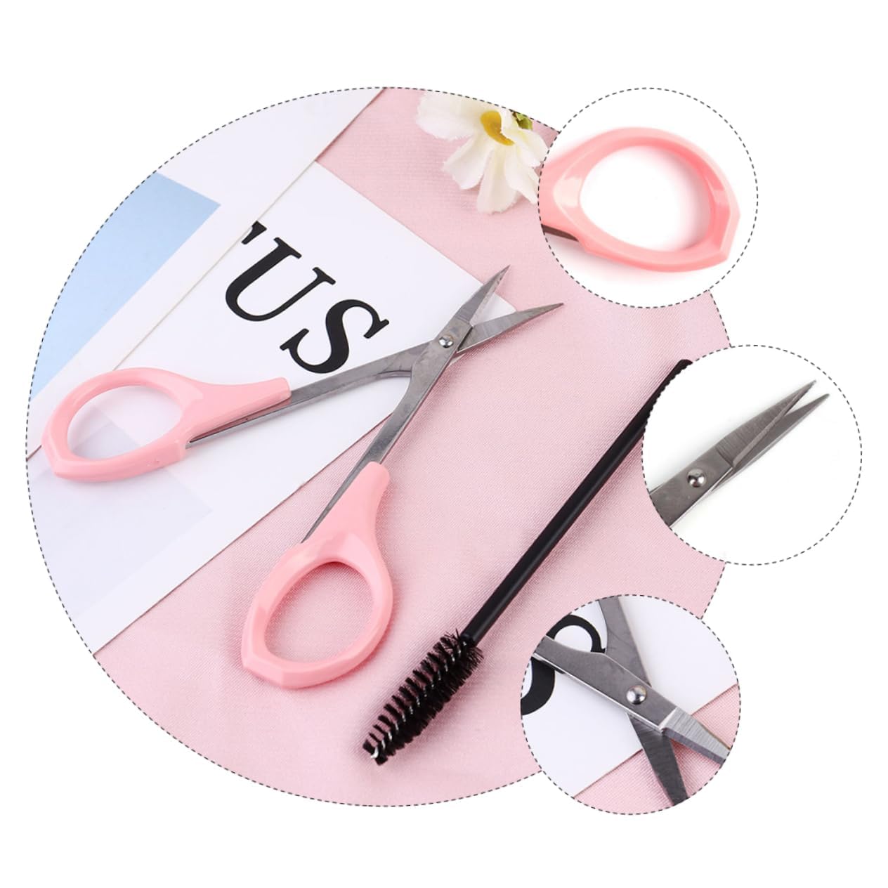 WOFASHPURET 2Pcs Eyebrow Trimmer Eyelash Scissors High Scissors for Effortless Trimming Curved Straight Tips for Daily Makeup Use