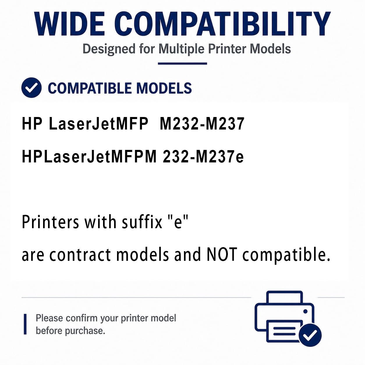 Cartouche de Toner à Haut rendement M232-M237 Compatible avec HP LaserJet MFP M232-M237, Noir avec Puce