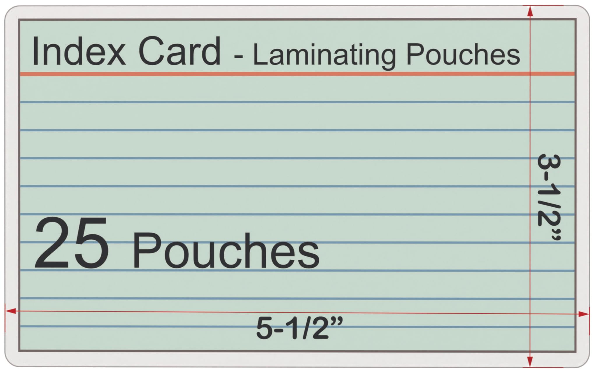 Index Card Laminating Pouches, 5 Mil Index Card Pouches, Heat Sealing Laminating Pouches, Thermal Pouches - 5-1/2" x 3-1/2" - 25 Pouches