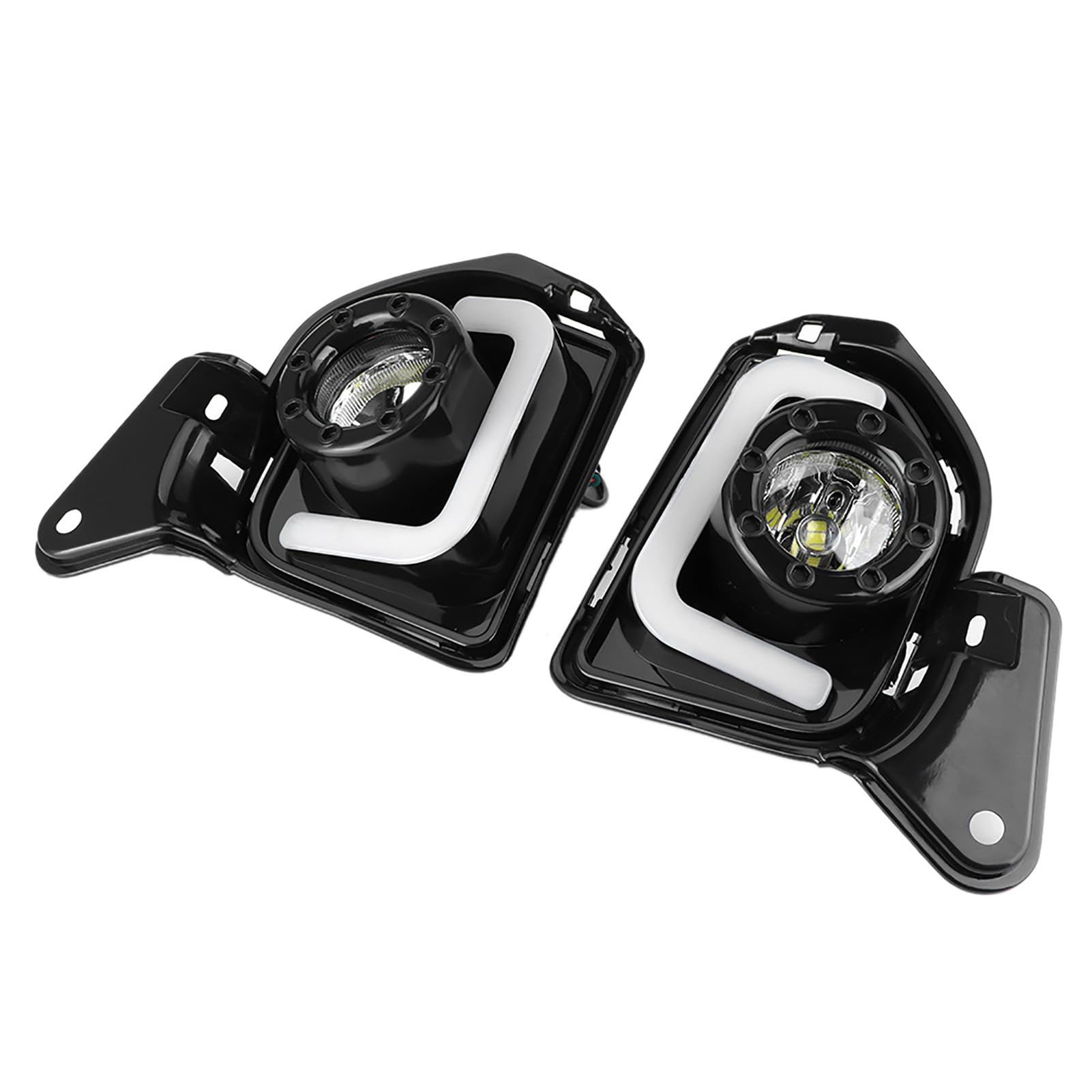 Tbest Światła do Jazdy Dziennej LED DRL Lampy Przeciwmgielne Lampy Kierunkowskazów Biały i żółty pierścień 12 V 6000 K 6500 K Wodoodporne Odprowadzanie Ciepła z dużą luminancją