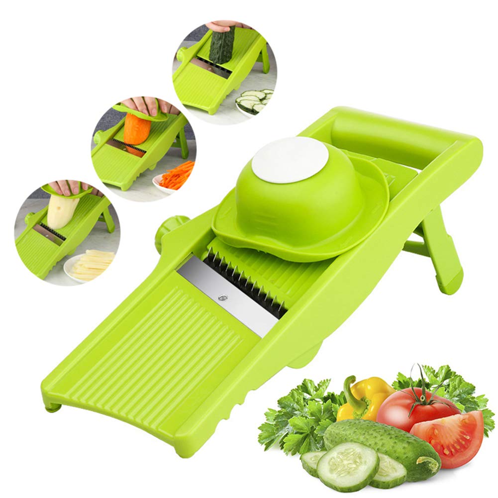 Coupe-légumes avec lames de sécurité réglables et râpe hacheuse Li-HIM