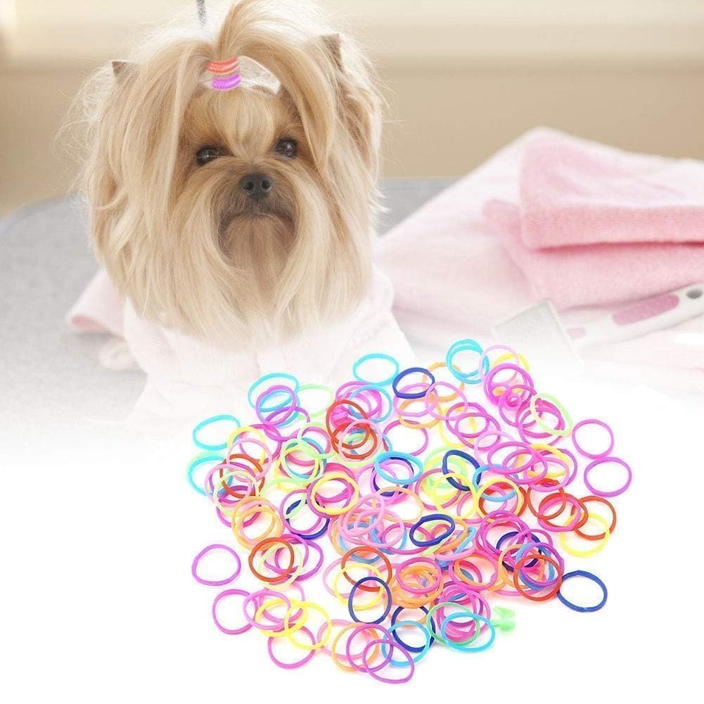 10 paczek gumki dla psów, bardzo elastyczne Coloful mini gumki opaski do włosów dla psów DIY pielęgnacja psów akcesoria do włosów dla małych psów Yorkie Pudel Dog