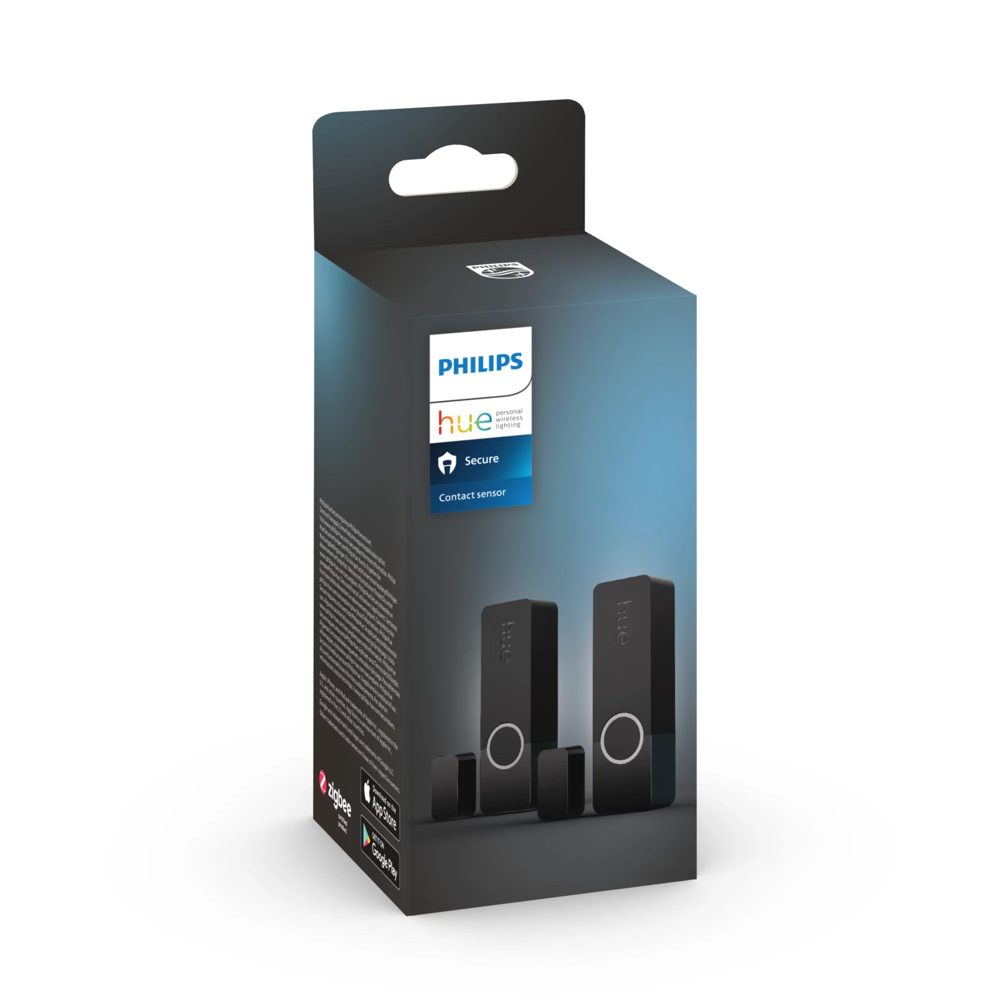 Philips Hue Secure Sensor de Contacto Inteligente para Puertas y Ventanas, Control de Vigilancia y Luz Inteligente con Solo una App, Requiere Bridge, Pack de 2 Sensores, Negro