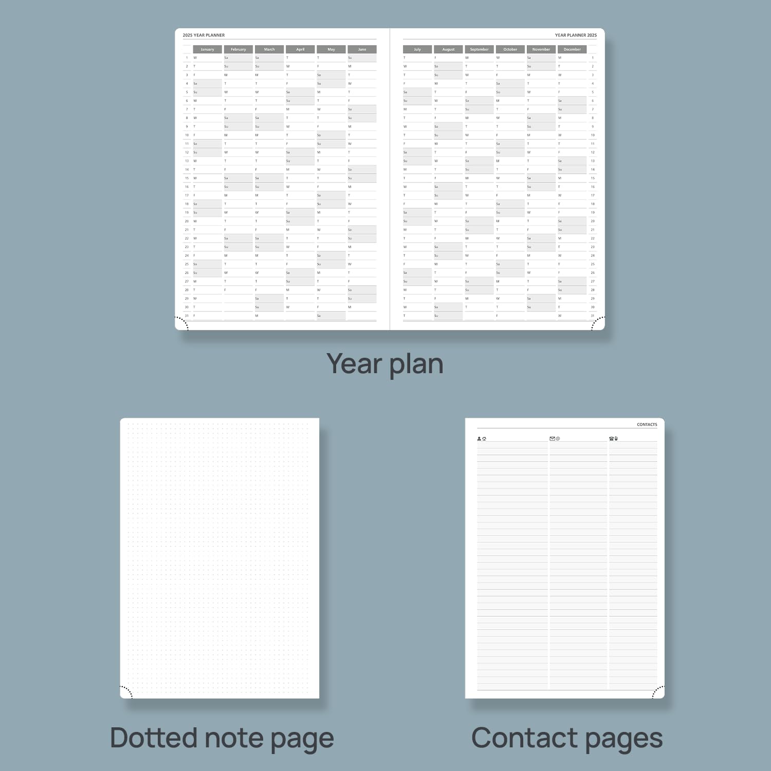 Snapklik.com : POPRUN 2025 Daily Planner One Page Per Day Even Weekends ...