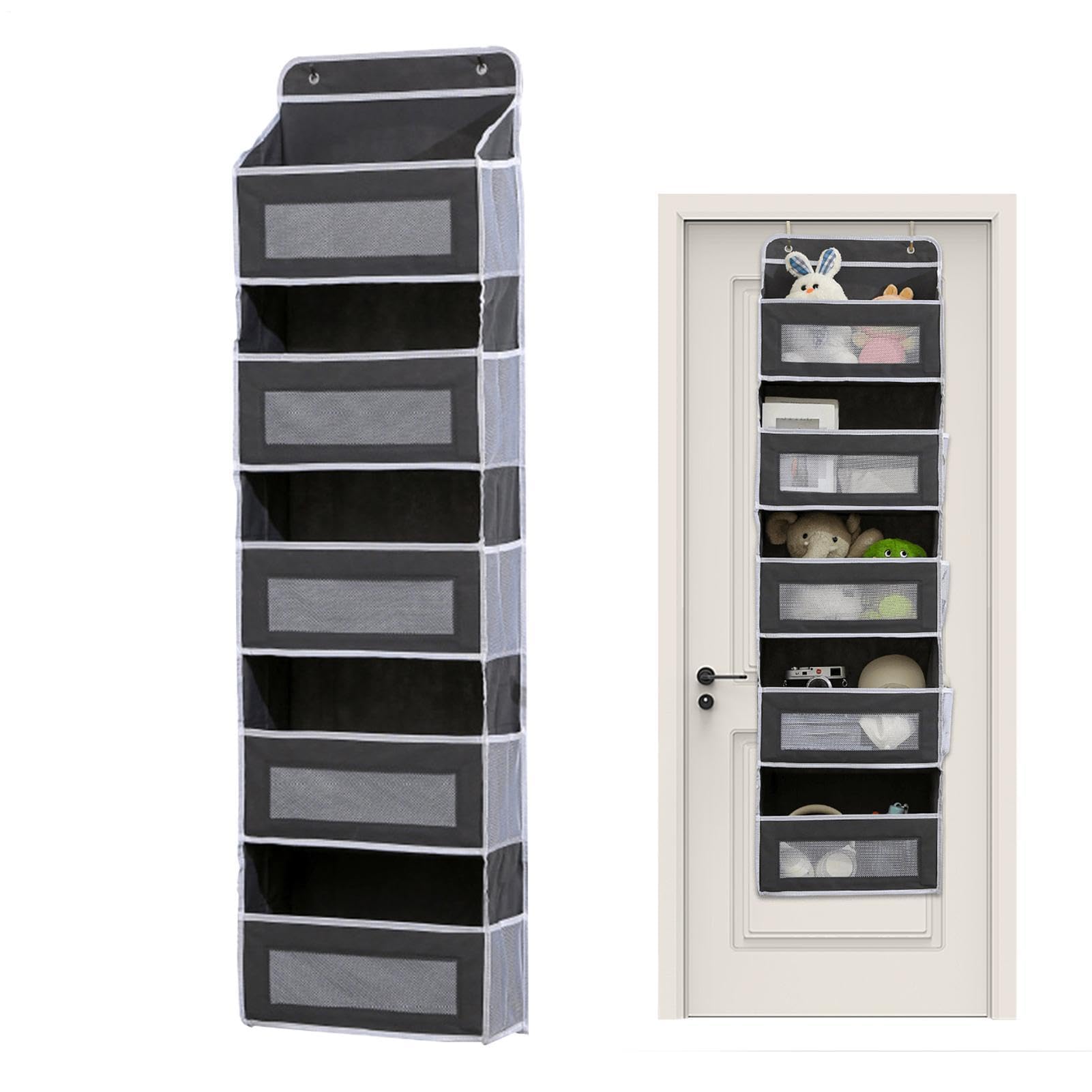 Organizador de puerta de armario, almacenamiento sobre la puerta | gran capacidad, estante de pared, bolsas de almacenamiento, almacenamiento de puertas para baño, despensa, dormitorio,
