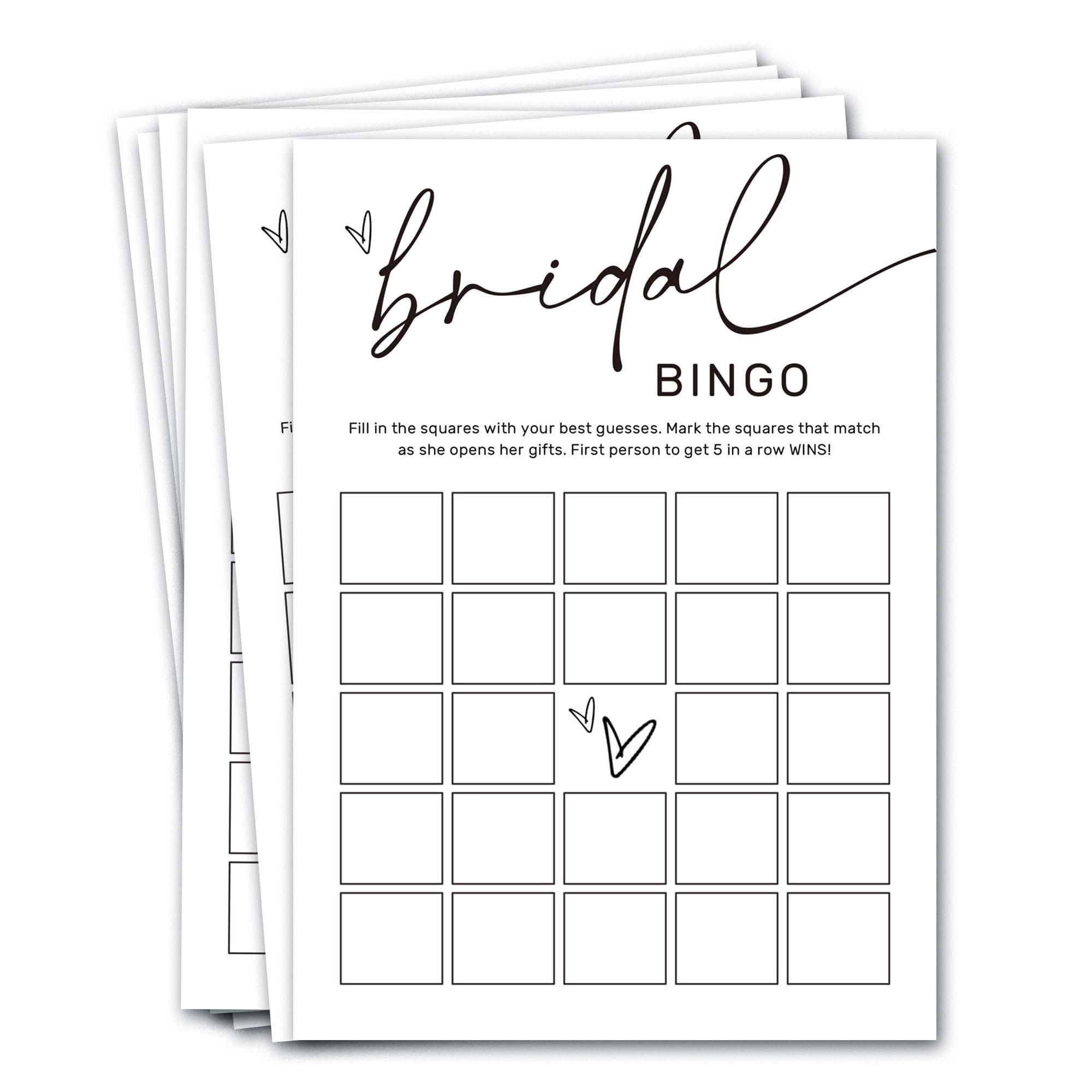 Wybgno Bridal Shower Bingo, What Will The Bride to Be Receive, 25Pcs Bridal Bingo Game Cards, Engagement Party Games for Guests, Minimalist White