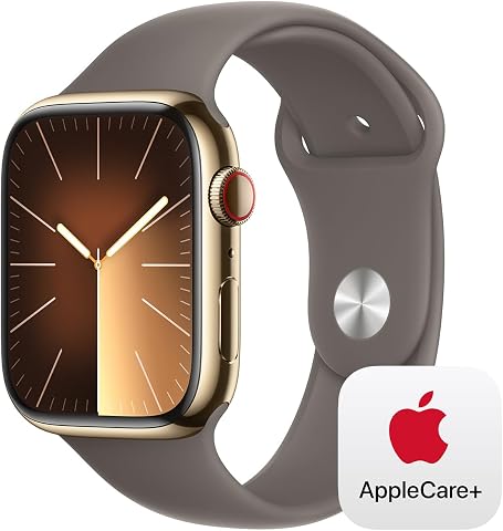 Apple Watch Series 9 GPS + Cellular 45mm Smartwatch with Gold Stainless Steel...
