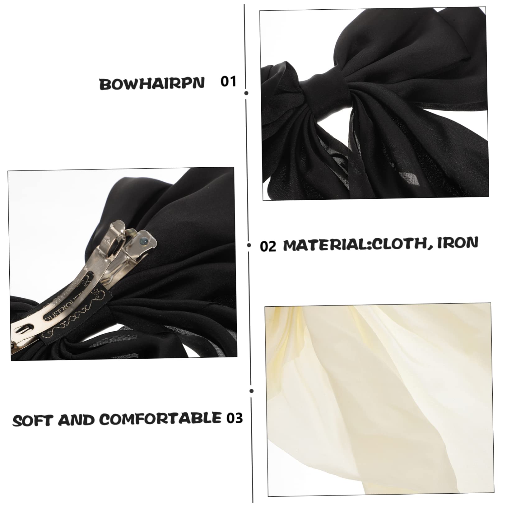 Healeved 10piezas Horquillas De Moño Grande Lazo Para Mujeres y Niñas Accesorios De Pelo De Moda Clip De Cabello Duradero y Atractivo