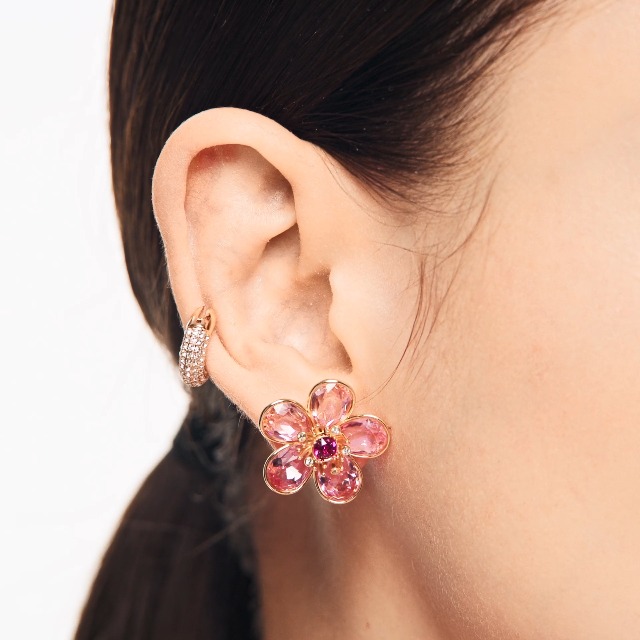 Amazon.com: Swarovski Idyllia Pierced Earrings with Pink