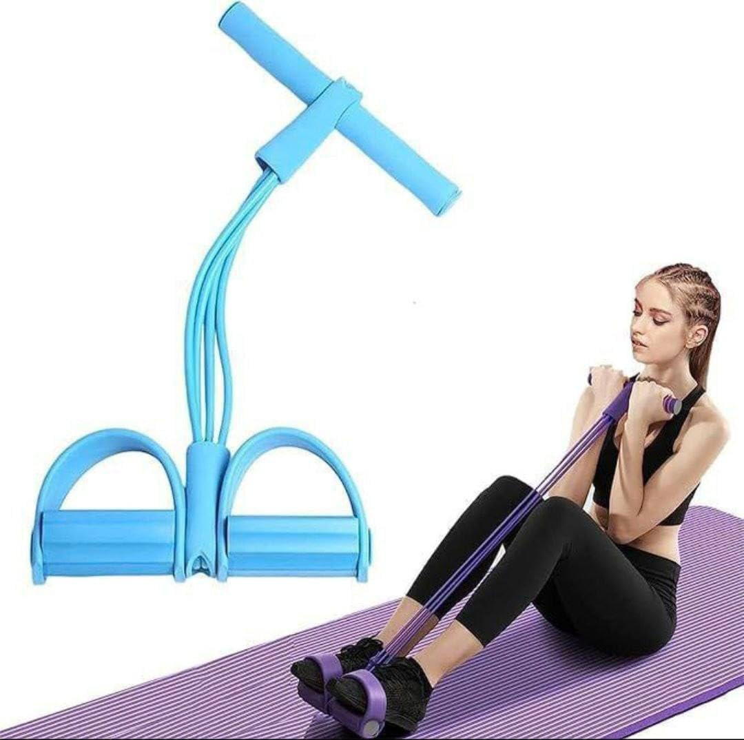 YUVI&Raj ENTERPRISEE4 Tube Pedal Resistance Band for Home Workout | Tummy Trimmer & Sit Up Exercise Equipment | Full Body Fitness Band with Handles & Foot Pedals for Abs, Arms & Legs-image-36