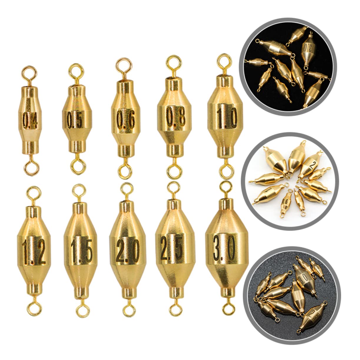 Toyvian Plomos De Cobre De Caída Profunda Cebos para Peces Equipo para Plomadas Hundimiento De Trucha Plomadas De Agua Dulce Cebos Pesas para Plomadas Eslabones Giratorios