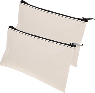 STOBOK 2pcs Bank Bags Zipper Pu Leather Money Bag Organizer Cash Pouches Zipper Large Storage Pouches for Bills Receipts