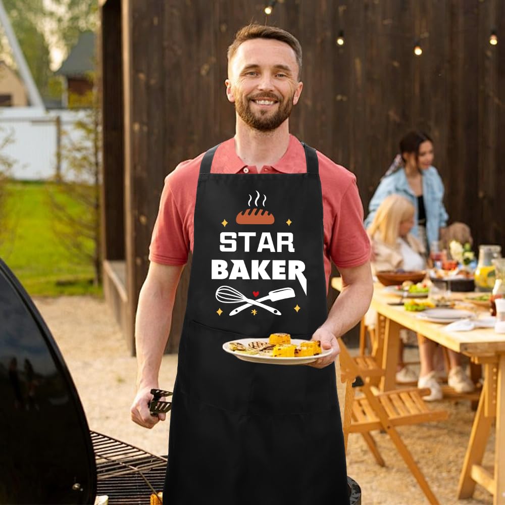 Diulinep Unisex-Adults Apron, Black, Polyester, Funny Aprons For Men Women, Cooking Aprons For Women, Chef Aprons For Cooking - Image 3