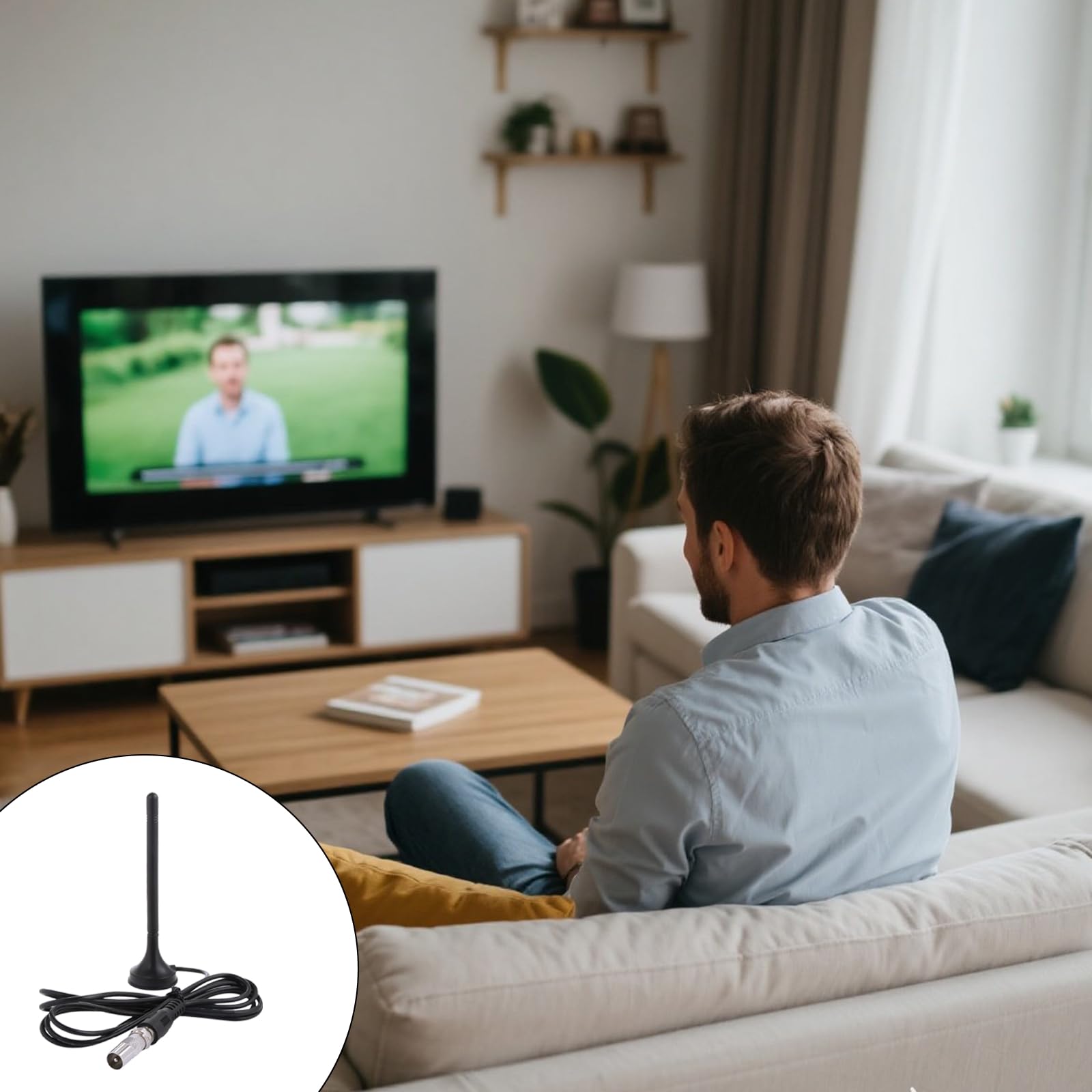 Antenna Radio FM/DAB Interna Universale | 3m Cavo Estensibile + Base Magnetica – Ottimizza Ricezione Stereo TV/Radio DAB+