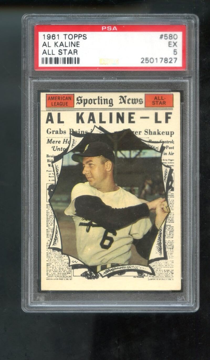 1961 Topps #580 Al Kaline All-Star AS Sporting News PSA 5 Graded Baseball Card MLB HIGH NUMBER HN