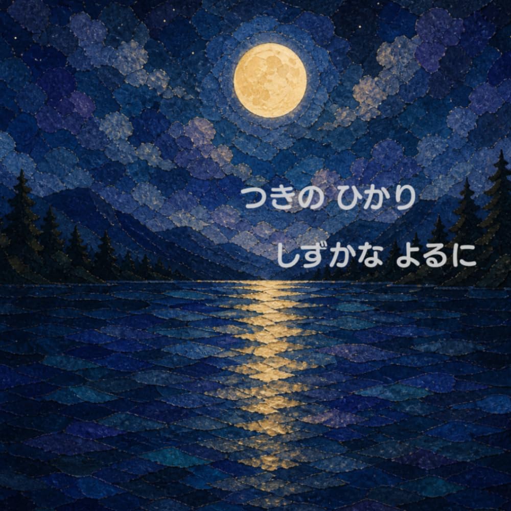 つきの ひかり しずかな よるに