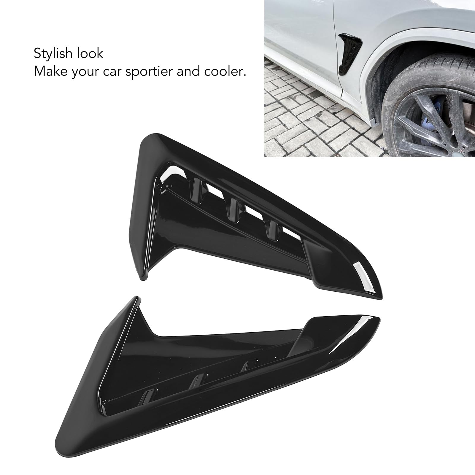 Copertura del Rivestimento della Presa D'aria Laterale, 1 Paio di Finiture per Ventilazione Laterale Parafango Auto Sinistro Destro per X3 G01 X4 G02 M Sport (Nero lucido)