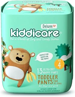 Kiddicare Toddler Diaper Nappy Pant, Size 4, 13 Count, Leakage Protection, 10-14 kg, Anti Rash, 12 Hours Absorption, with Stretchy Sides for Better Fit, Soft, Ultra Fast High Absorb (Pack of 1)