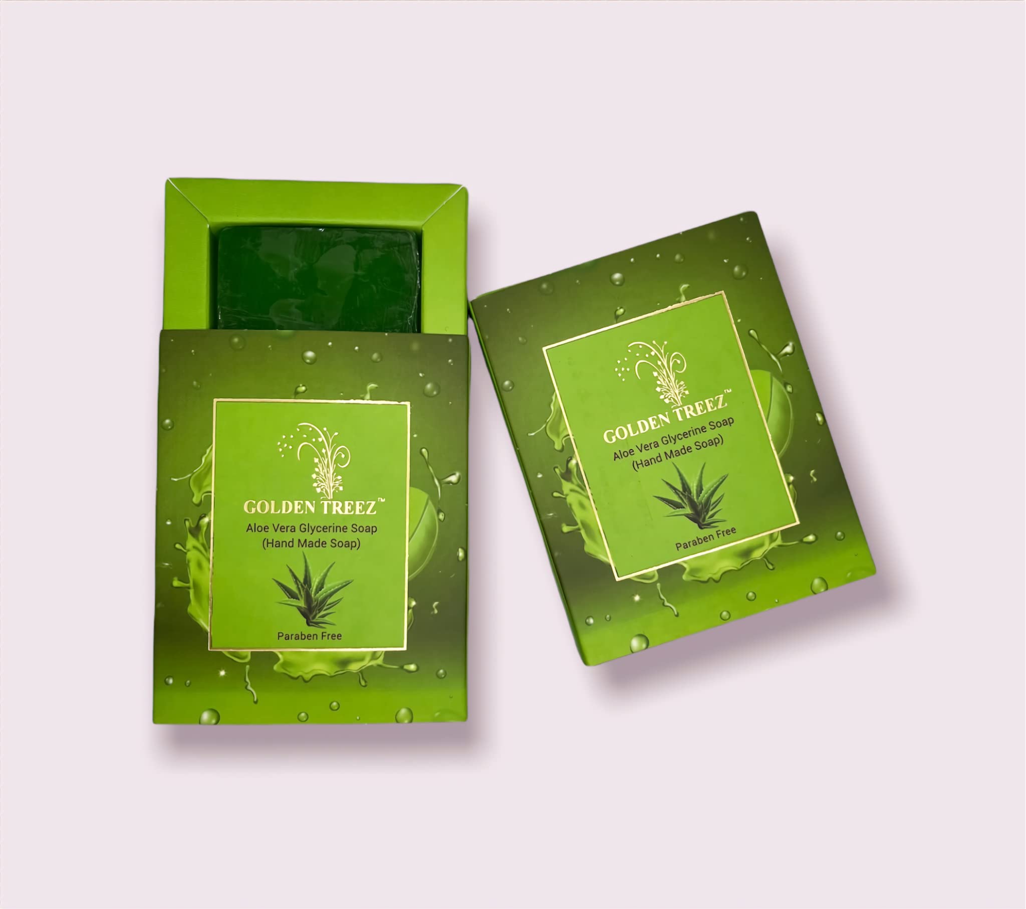 Golden Treez Aloe Vera Soap | Natural Bathing Soap enriched with Aloe Vera Extract | Ayush Certified Aloe Vera Soap | Paraben free, Sulfate free and Cruelty free Body Bath Soap – 115g