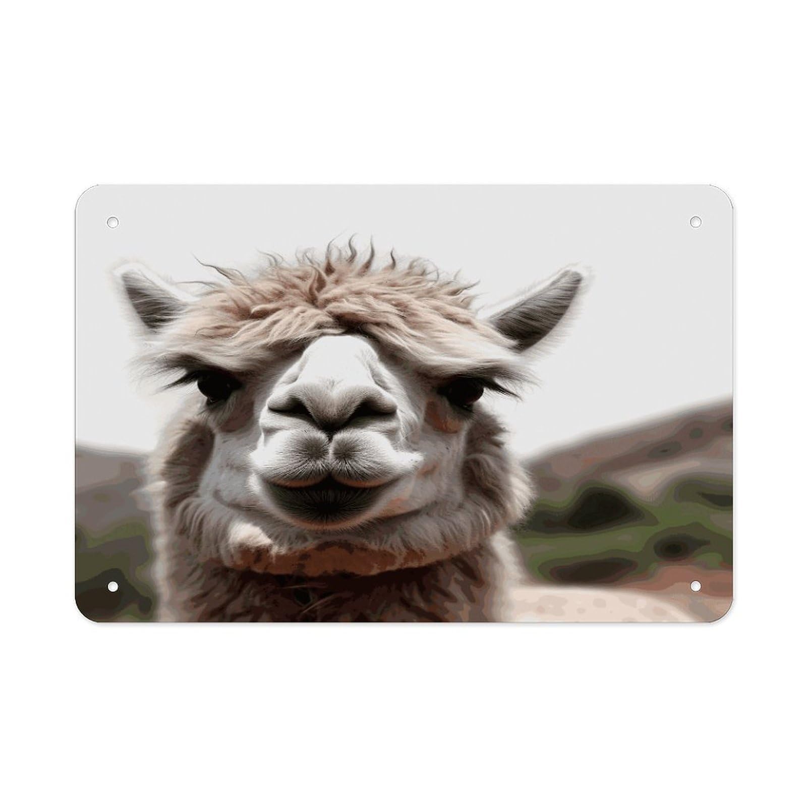 Fekiloot Style Funny Alpaca Llama Metal Signs Wall Art Tin Sign
