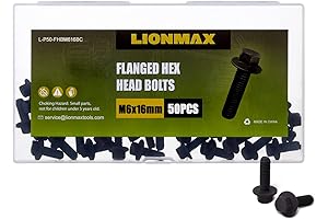 LIONMAX M6 x 16mm Black Oxide Flange Bolts for Secure Connections