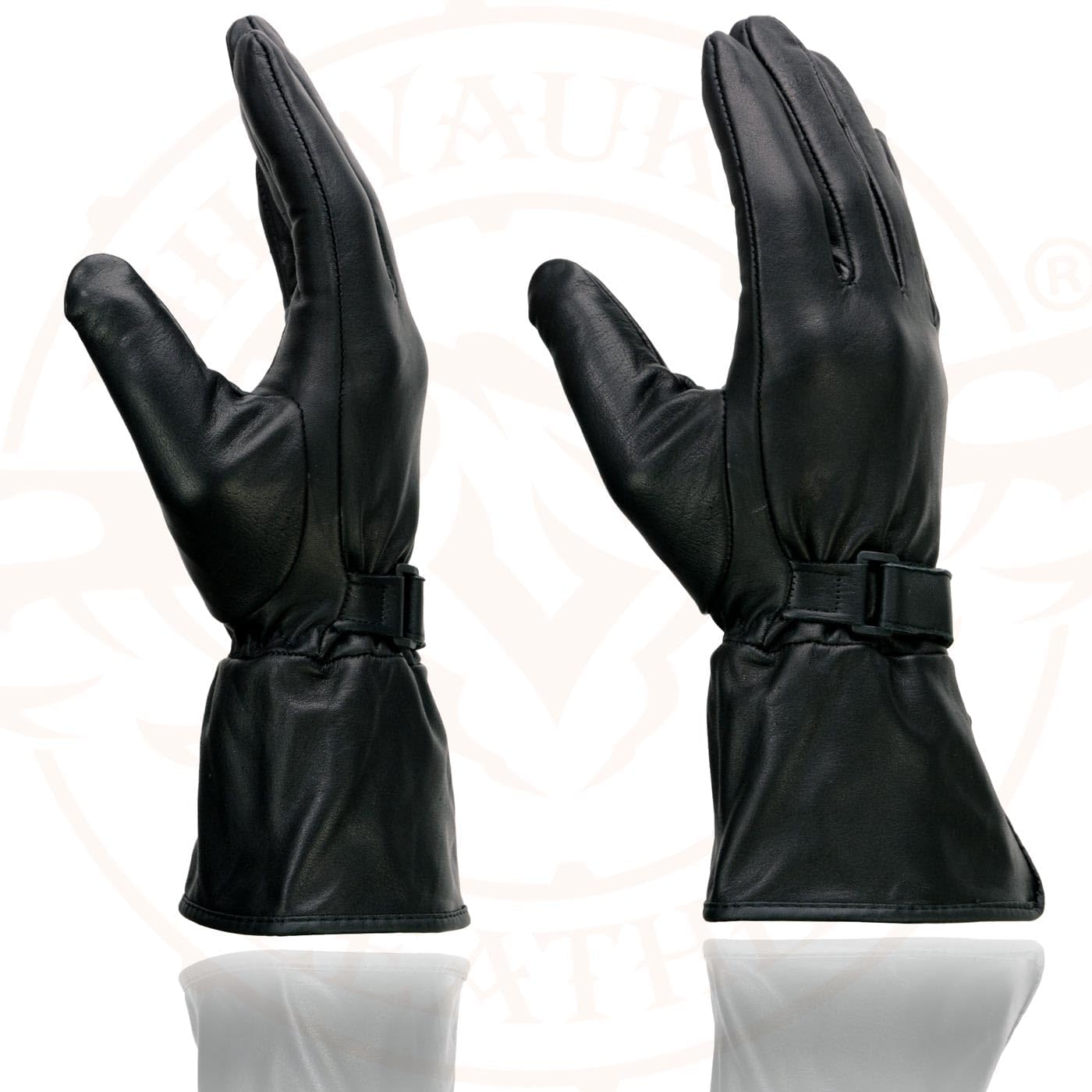 Milwaukee Leather Women's Leather Motorcycle Gauntlet Hand Gloves - Small - Image 2