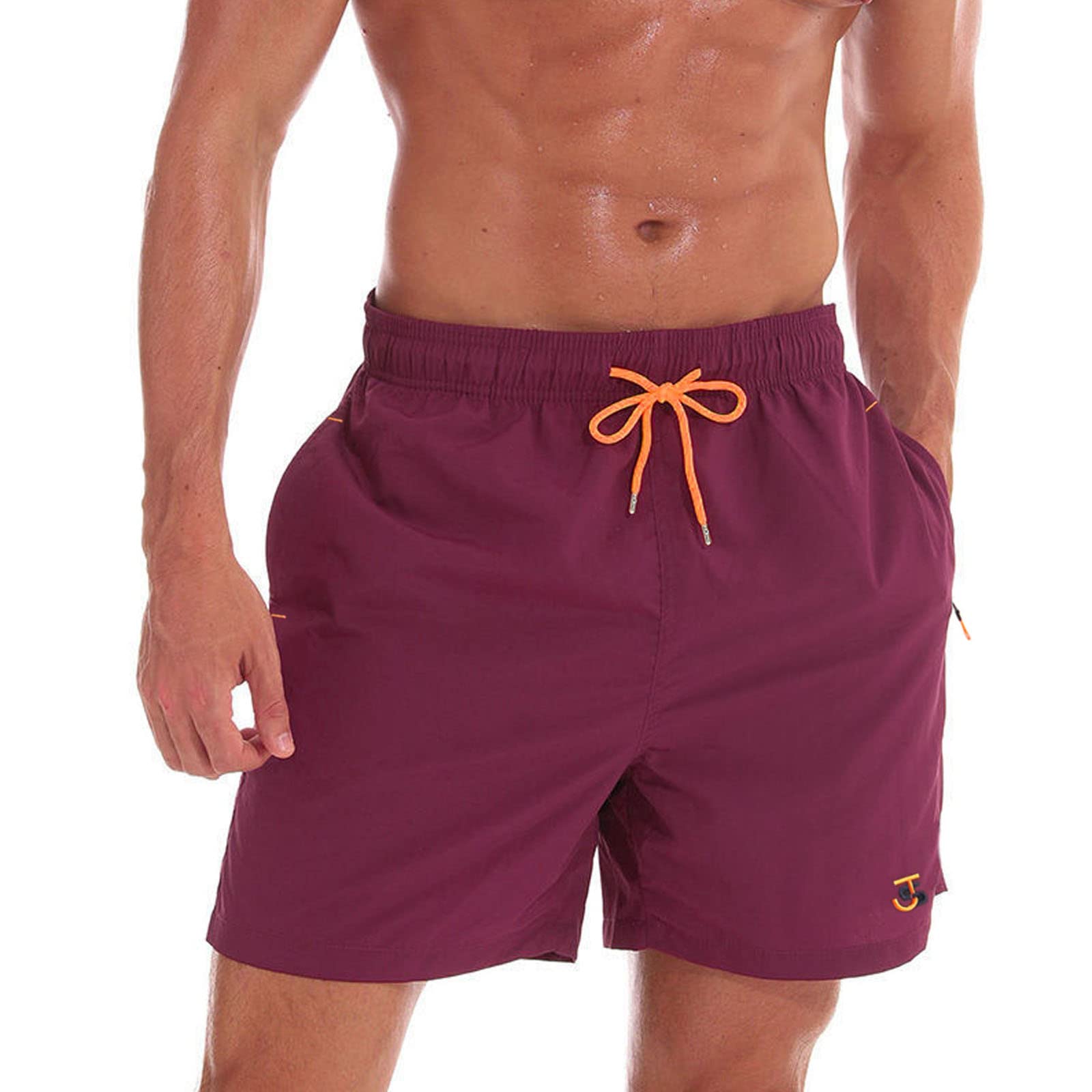 JustSun Costume Uomo Mare con Tasche Zip Surf Impermeabile Asciugatura Rapida con Fodera in Mesh