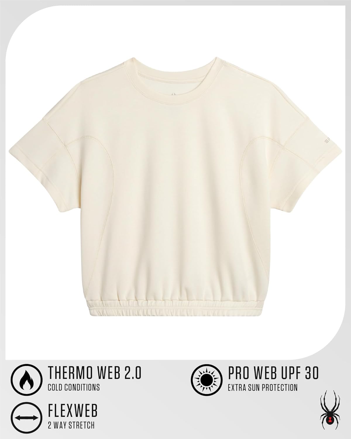 Spyder Womens Cinched Hem Crop Tops - Breathable Smooth Short Sleeve Shirts for Women Crewneck Cute Crop Tops Basic Tees - Image 6