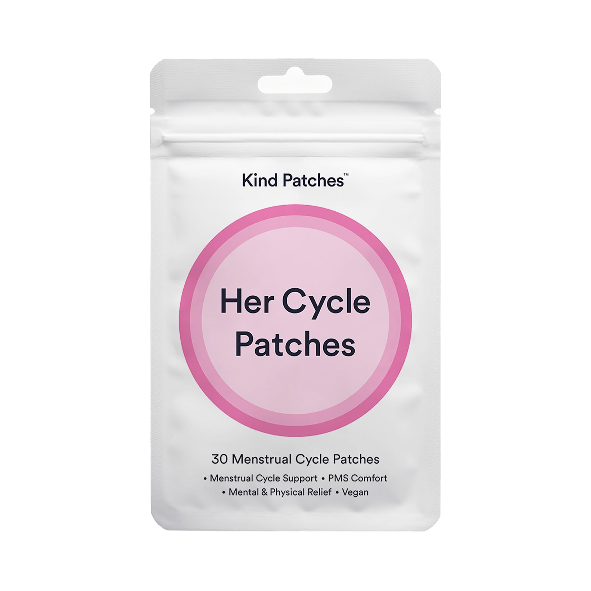 Kind Patches Her Cycle Patches with Chasteberry, Artichoke, Dong Quai, Ginger Extract, Turmeric, and Ashwagandha - Vegan - 30 Count