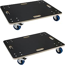ECD Germany Set of 2 Wheeled Trolleys with 2 Brakes, 60 x 80 cm, up to 800 kg, Screen Printing Plate, Swivel Rubber Wheels, Furniture Transport, Transport Aid, Moving Trolley