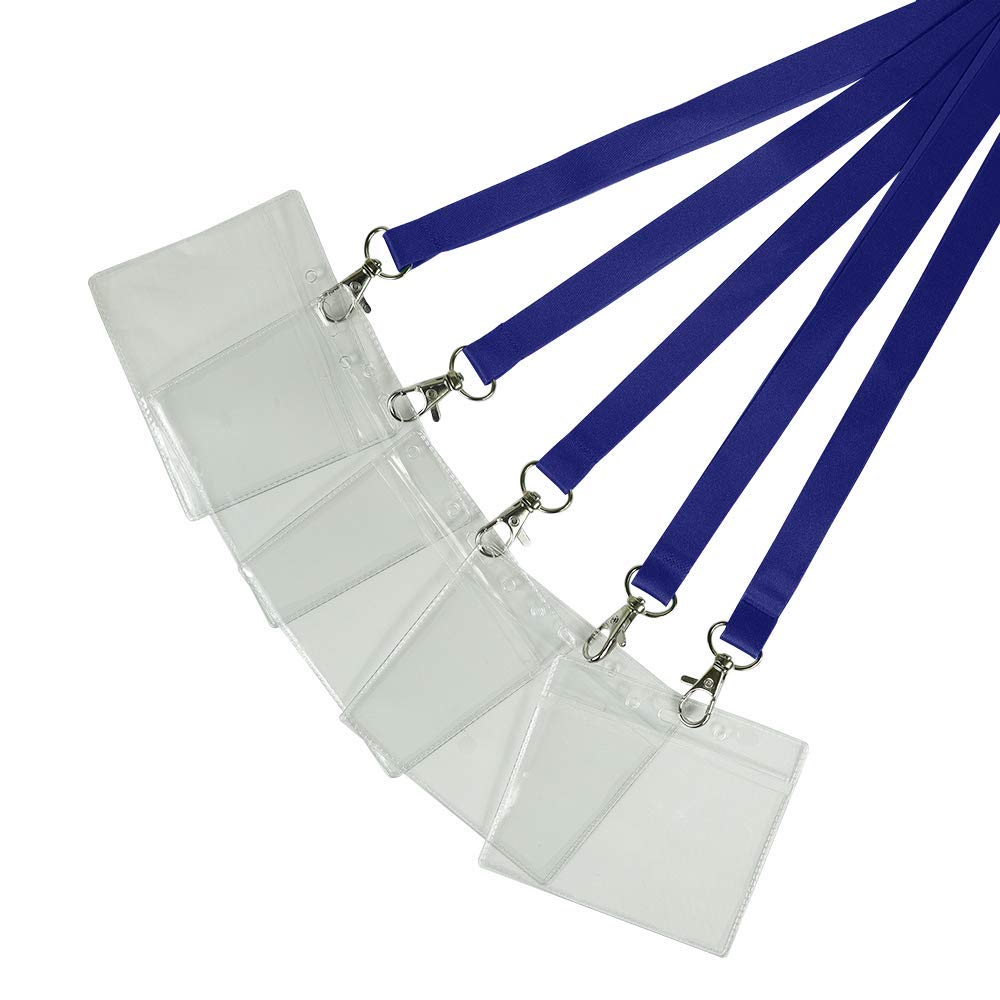 Pack of 25 Royal Blue Lanyards with PVC Card Holder for ID Cards, Name Badges, and More - Durable Breakaway Royal Blue Neck Strap Suitable for Everyday Use โ image 1