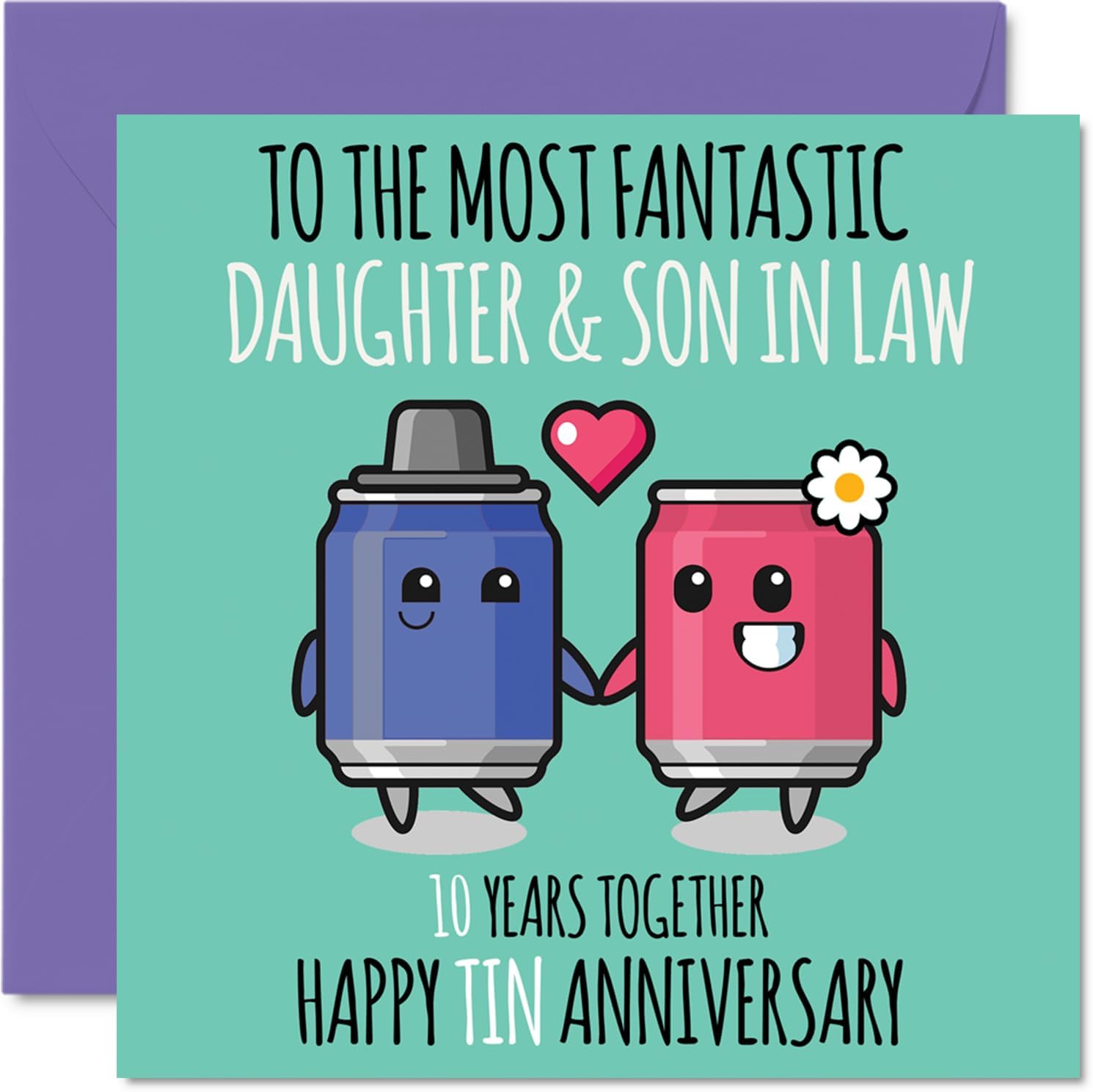 Cute Silver Anniversary Card for Brother & Sister In Law - 25 Years Together - Happy 25th Wedding Anniversary Cards for Sister In Law Brother, 5.7 x 5.7 Inch Greeting Cards for Anniversaries