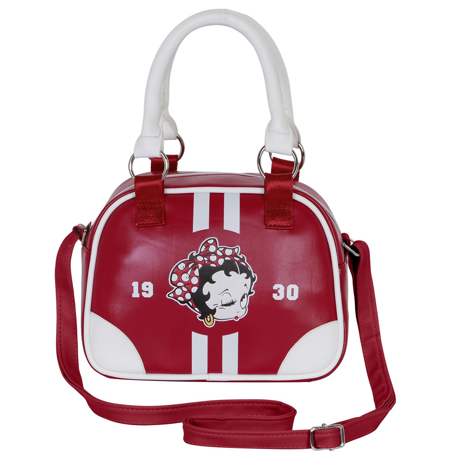 Betty Boop Varsity-Sac à Main Bowling Fashion, Bordeaux, 22 x 16 cm