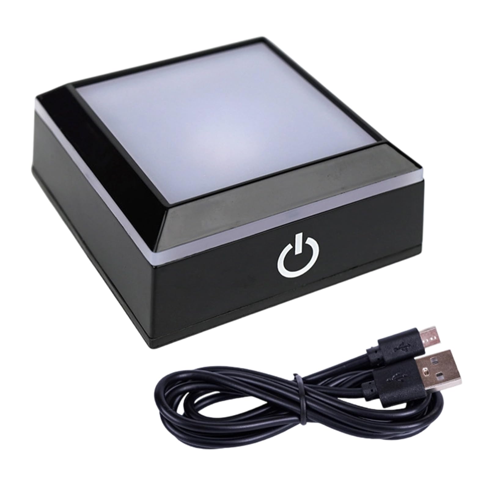 Kalttoy Portable ABS Crystals Light Base for Jewelry Exhibits Featuring Touch Sensitive Dimmable LED and Low Temperature Atmospheres Lamp
