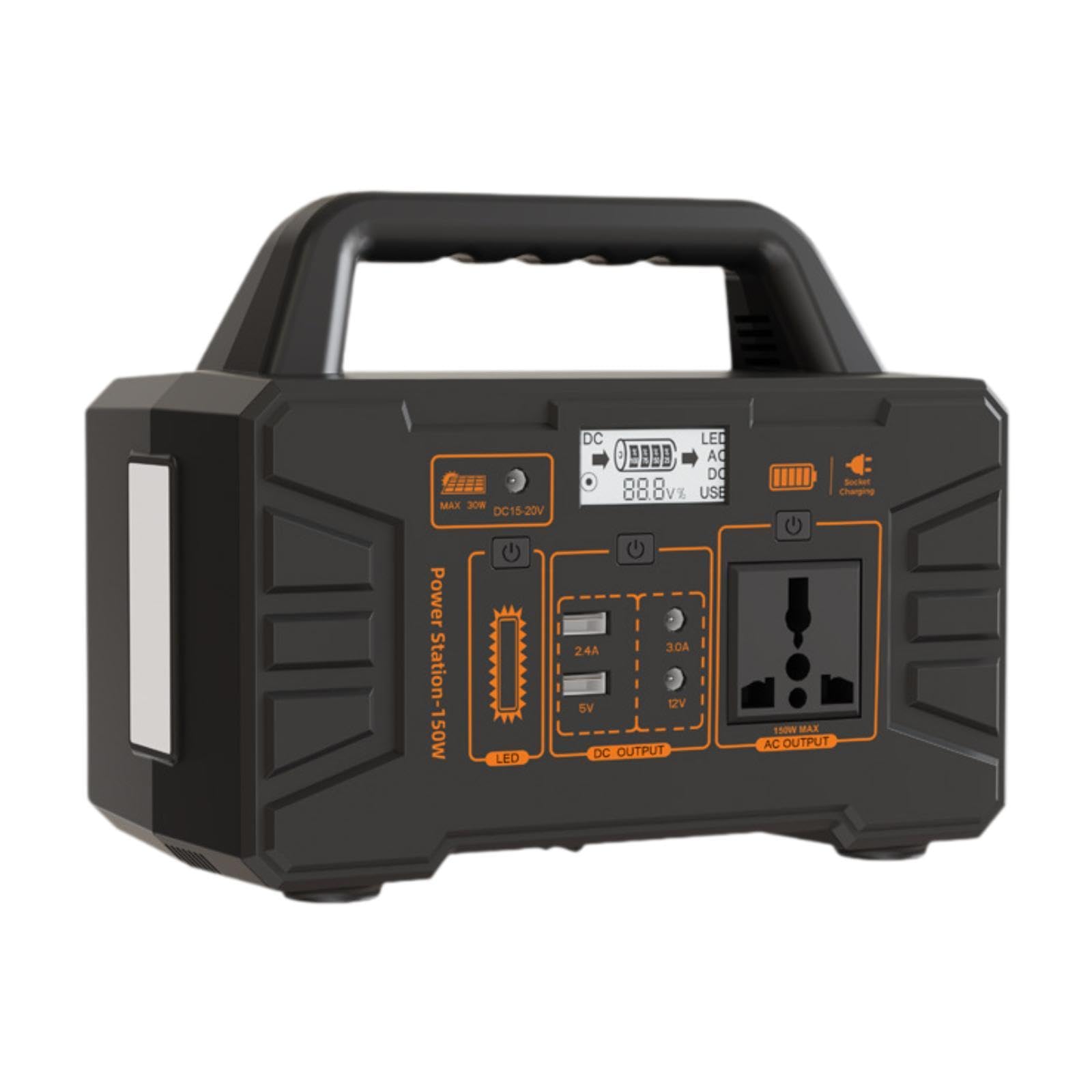 F Fityle Stazione di Alimentazione Portatile, Power Bank di Emergenza da 150 W con Display Intelligente, Elevata capacità, accumulo di energia di Emergenza per