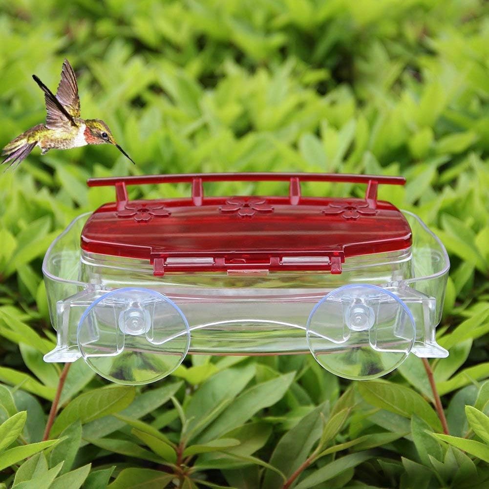 Juegoal 2 Pack Window Hummingbird Feeder, Bird Feeding Tray with 3 Feeding Stations, Outdoor Hummingbird Perch, 8-Ounce - Image 5